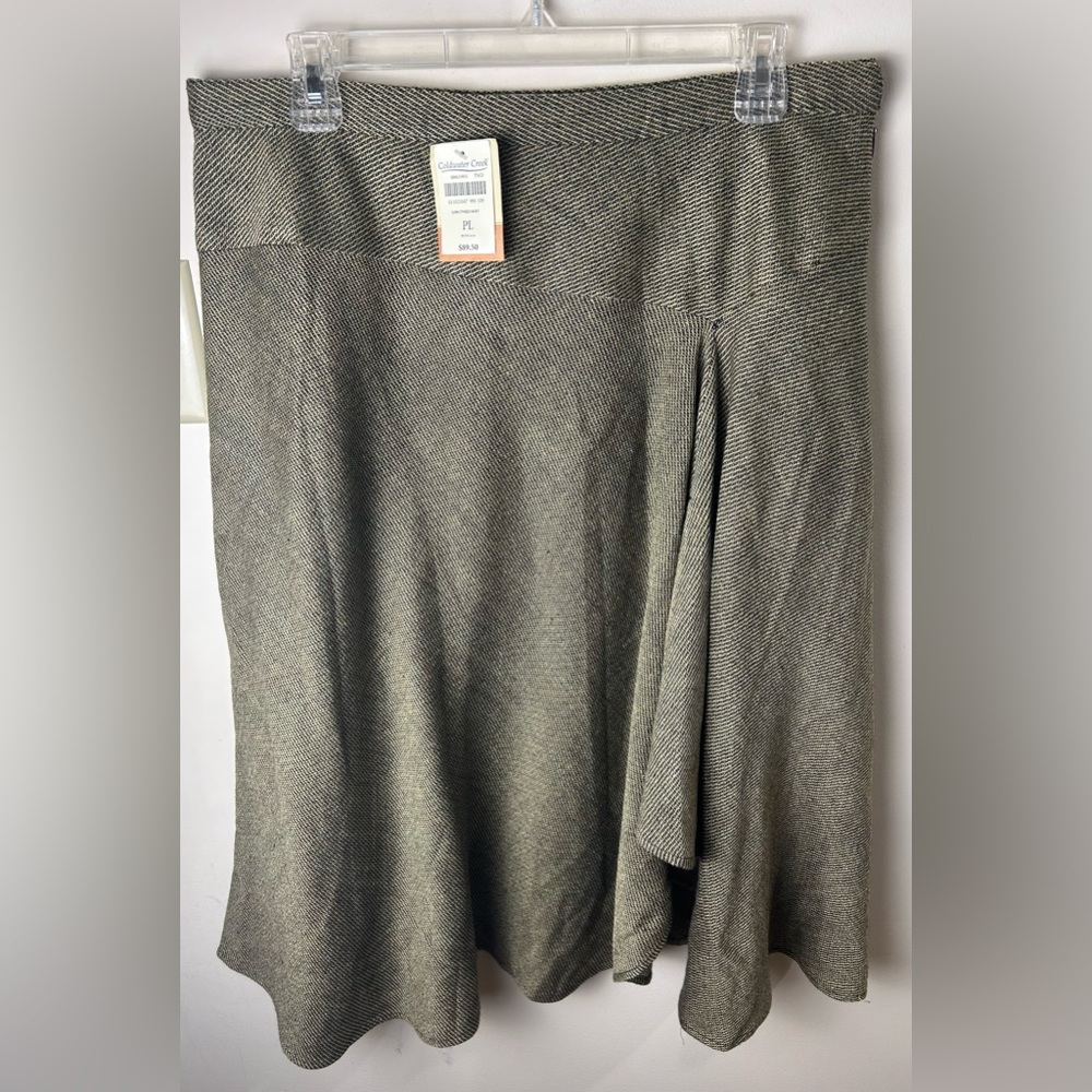 Coldwater Creek Tweed Skirt Women's PL‎ Slit Lined Minimalist Flowy Office Fall